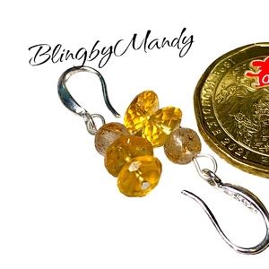 Genuine citrine and sterling earrings